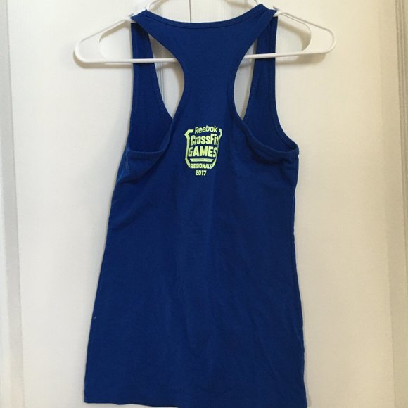 Reebok Womens Raceback Shirt Crossfit  Northeast 2017 Blue Gym Activewear Small - Picture 2 of 5